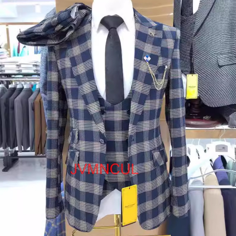 Men'S Formal Wear For Reception - Men's Color Block 3 Piece Suit