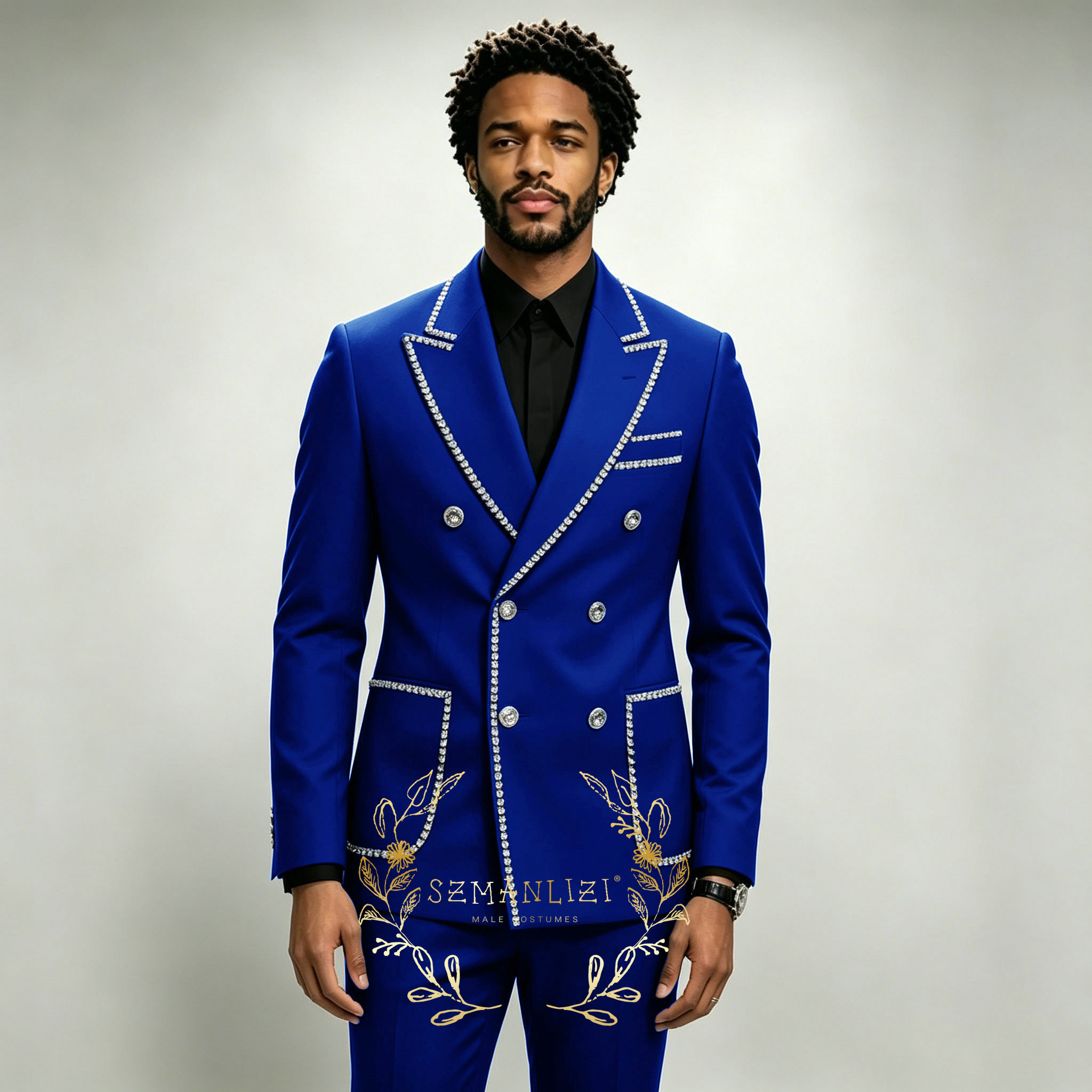 Men Formal Wear Blue - Luxury Men's Suits 2 Pieces Royal