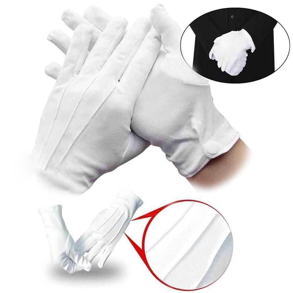 Formal Wear Gloves Men - 1 Pair White Cotton Gloves Adult
