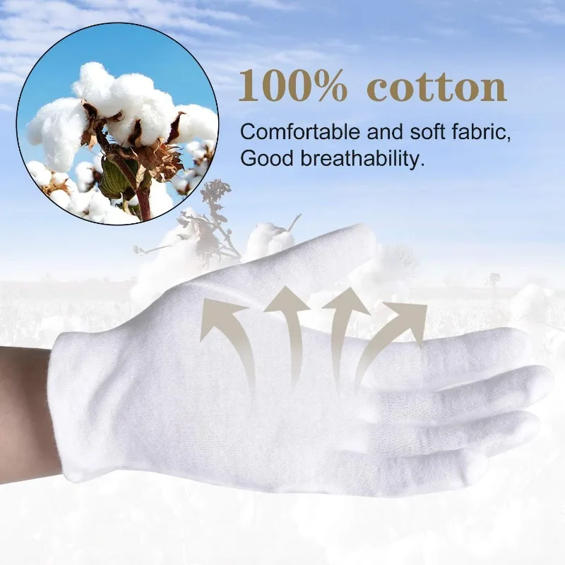 1pair White Cotton Gloves Men  - đánh giá và giá Formal Wear Gloves Men