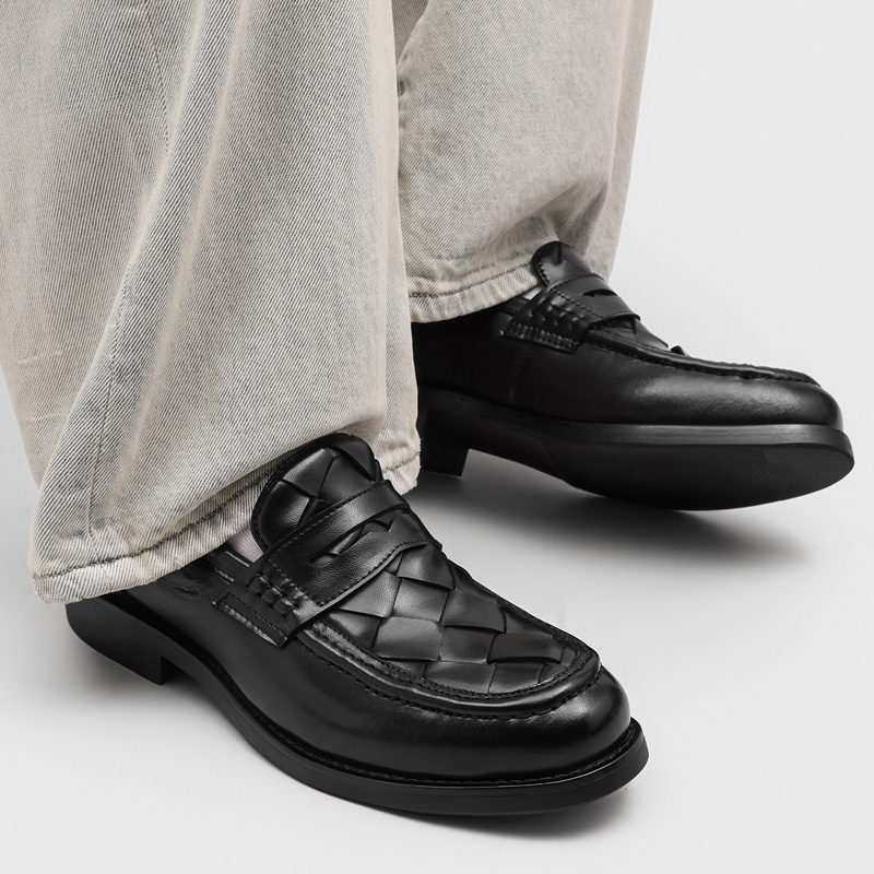 Men handmade woven penny loafe - đánh giá và giá Men'S Formal Office Wear Shoes