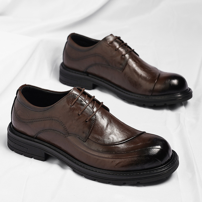 Brown Burnished Genuine Leathe - đánh giá và giá Men'S Formal Office Wear Shoes