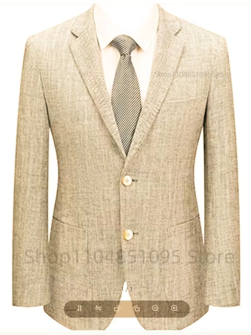 Men's Slim Fit Linen Suit Blaz - đánh giá và giá Men Formal Wear Blue