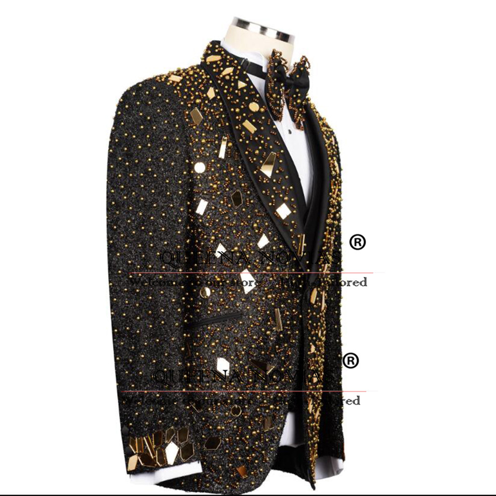 Sparkly Crystals Beading Suit  - đánh giá và giá Men'S Formal Wear For Reception