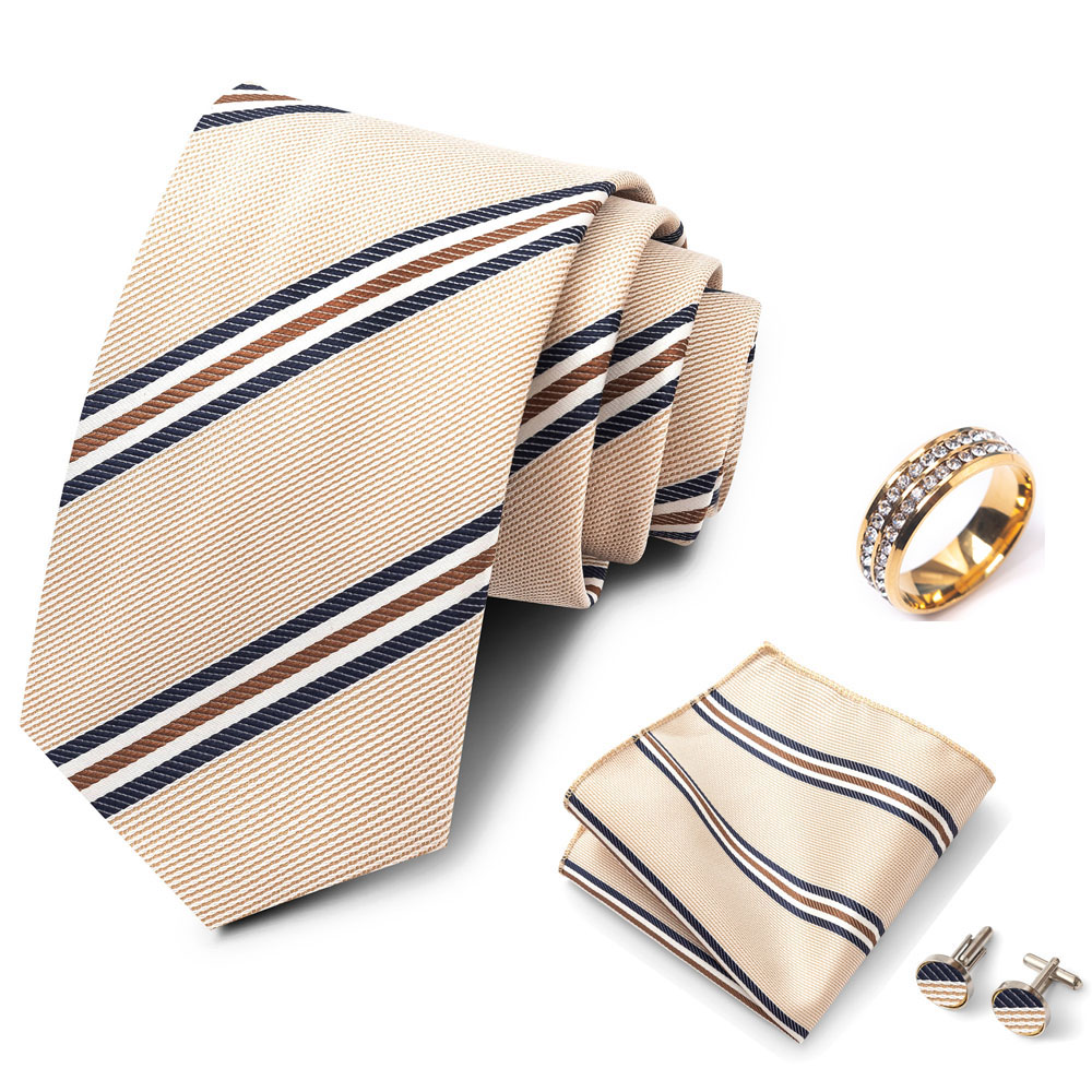 Striped men's tie set, stylish - đánh giá và giá Men'S Formal Wear Ties