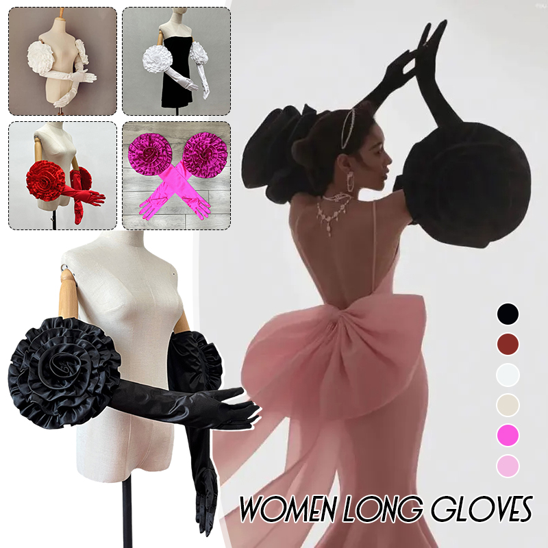 3D Large Flower Long Gloves Pe - đánh giá và giá Formal Wear Gloves Men