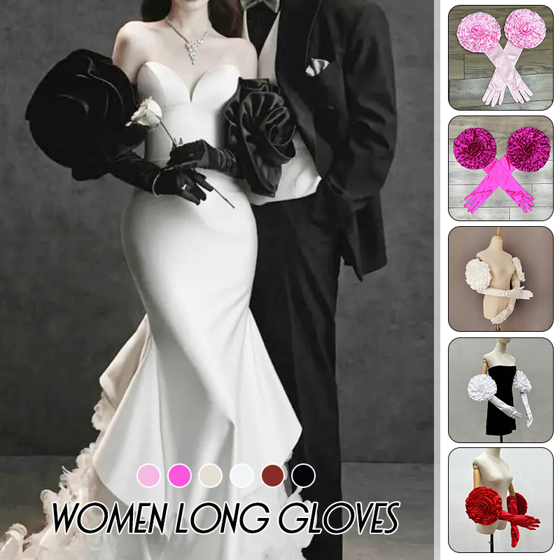 3D Large Flower Long Gloves Pe - đánh giá và giá Formal Wear Gloves Men