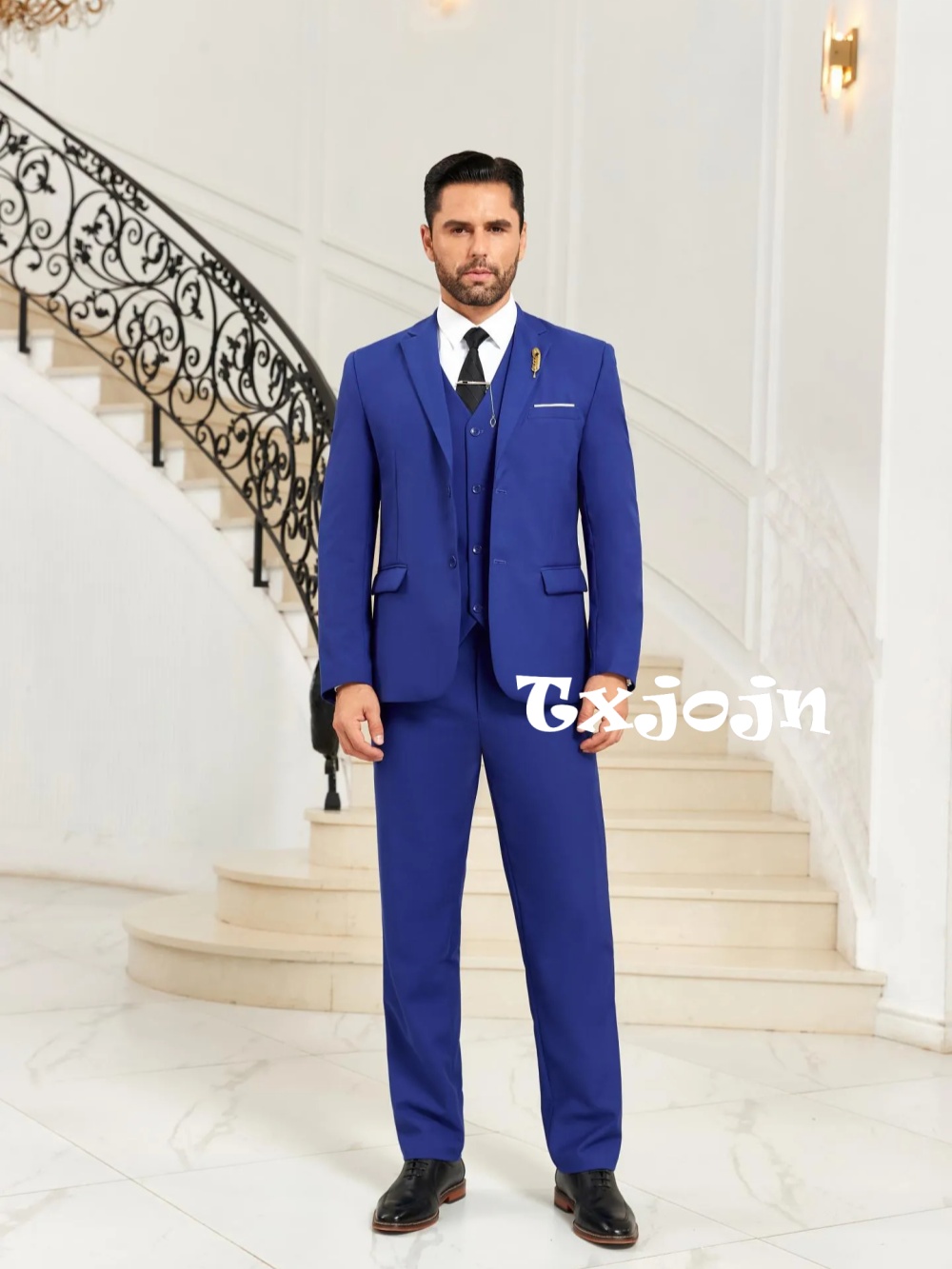 New Blue Men's Slim Fit Suits  - đánh giá và giá Men Formal Wear Blue