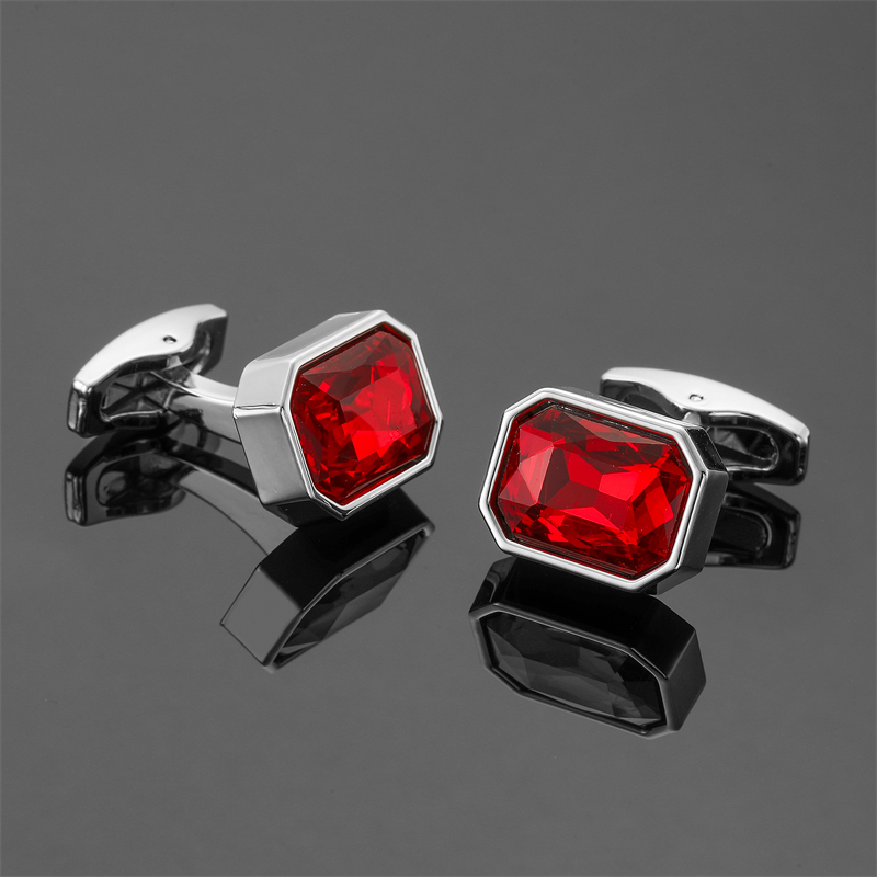 High quality red crystal cuffl - đánh giá và giá Dress Shirt French Cuff