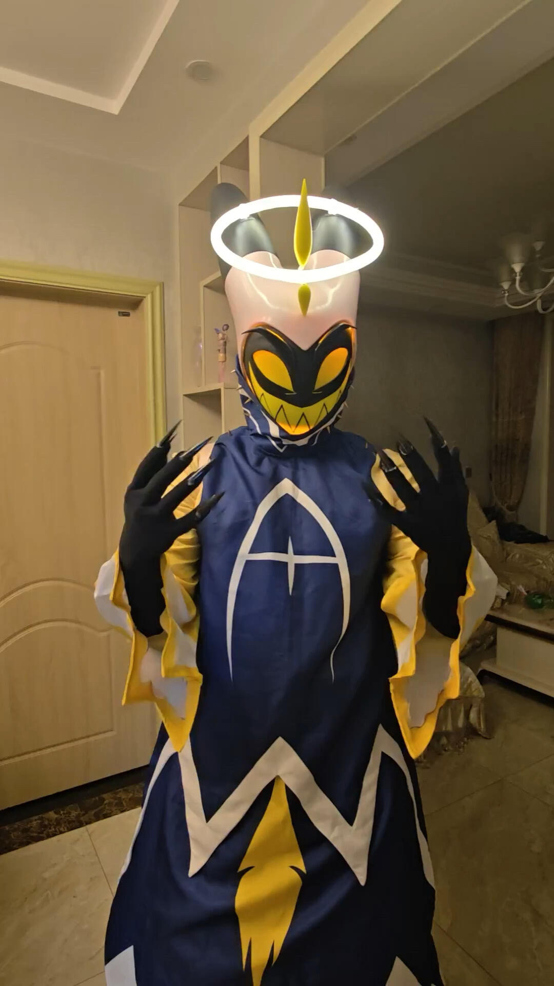 Hazbin Hotel Adam Blue Cosplay - đánh giá và giá Formal Wear Gloves Men