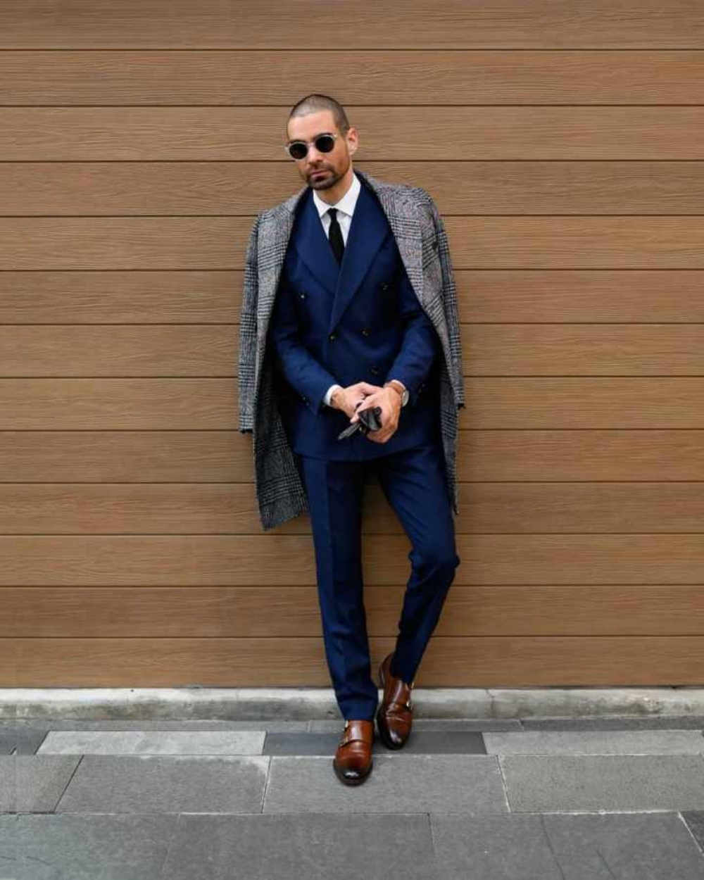 Modern Grid Woolen Blend Men O - đánh giá và giá Men Formal Wear Modern